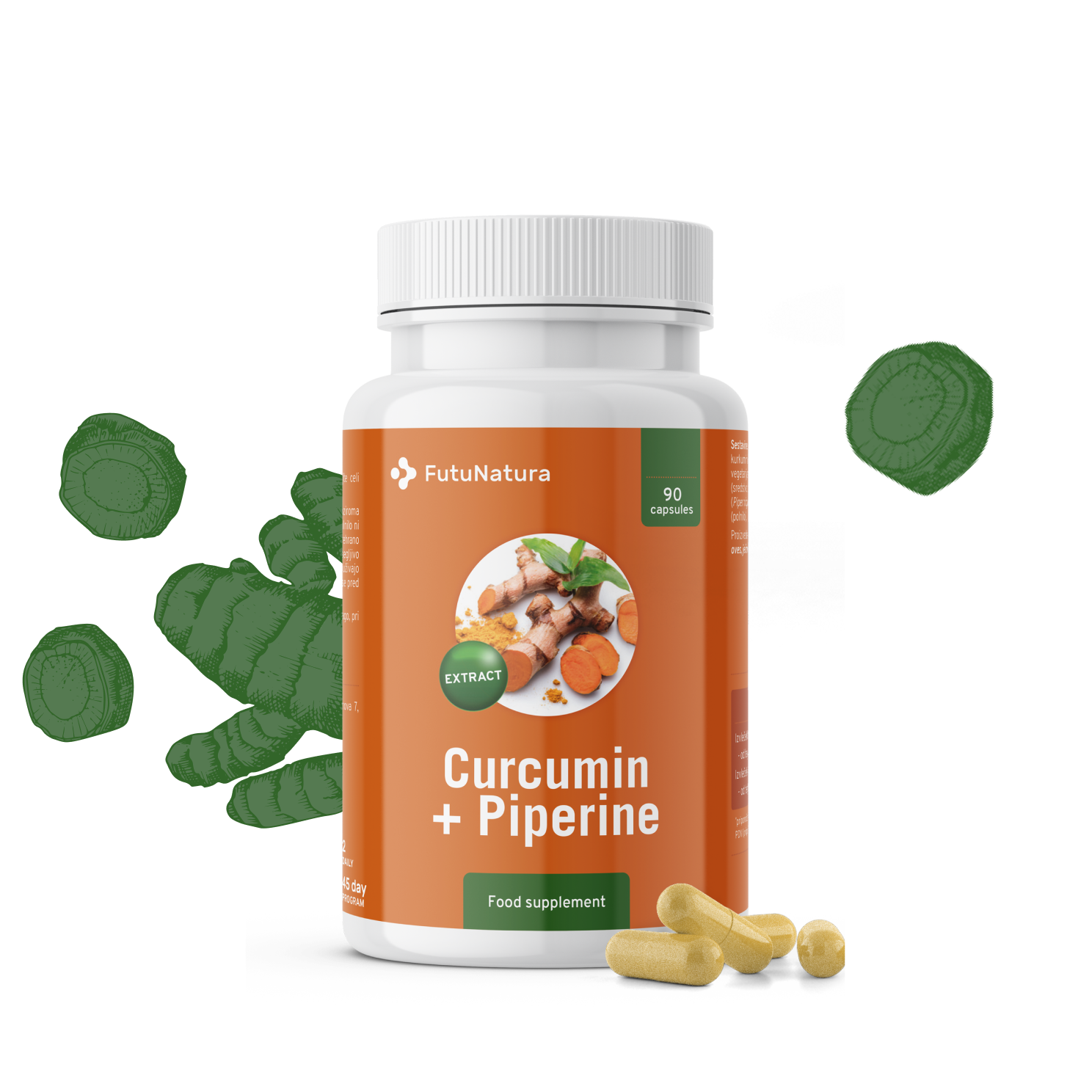 Curcumine samen met piperine