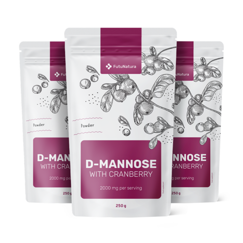 3x D-mannose met cranberry, totaal 750 g