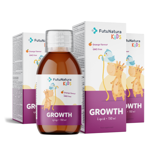 3x GROWTH – Vloeibaar voedingssupplement voor kinderen in de groeiperiode, totaal 450 ml