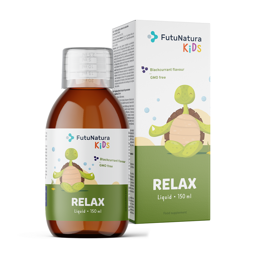 Relax - Vloeibaar voedingssupplement voor kinderen voor ontspanning.