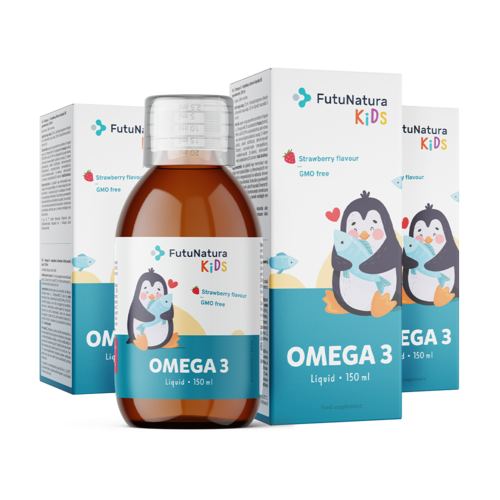 3x OMEGA 3 – Vloeibaar voedingssupplement voor kinderen, totaal 450 ml