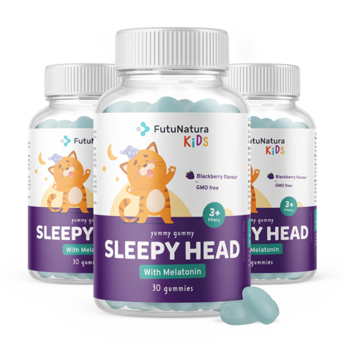 3x SLEEPY HEAD – Gummies voor kinderen om te slapen, totaal 90 gummies