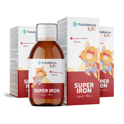 3x Super Iron: IJzer + B-vitaminen - Vloeibaar voedingssupplement voor kinderen, totaal 450 ml