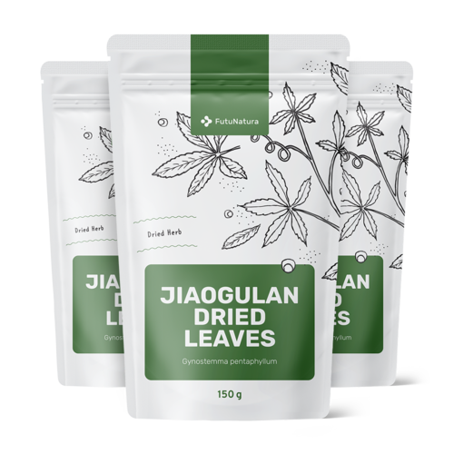 3x Jiaogulan – gedroogde bladeren, totaal 450 g