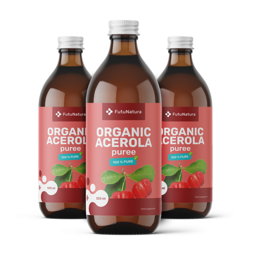 3x BIO Acerola vruchtensap, totaal 1500 ml