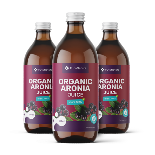 3x BIO Aroniasap, totaal 1500 ml