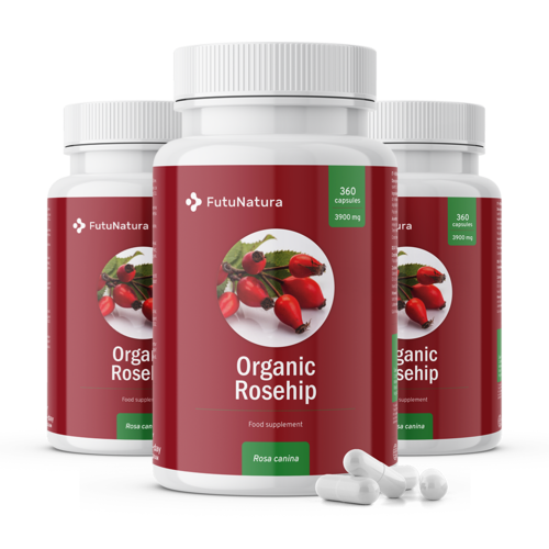 3x BIO Rozenbottel, totaal 1080 capsules