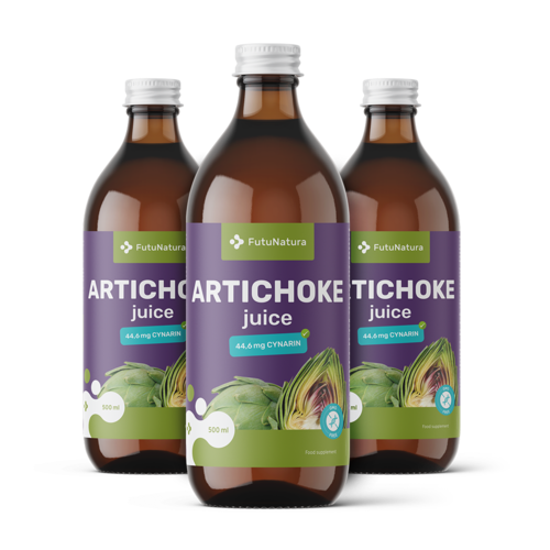 3x 100% artisjoksap, totaal 1500 ml