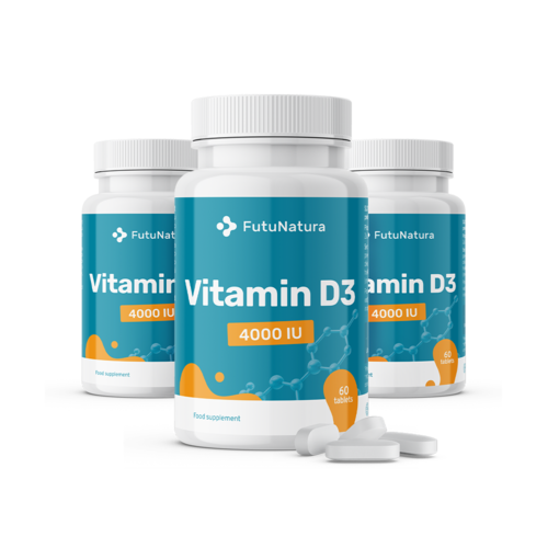 3x Vitamine D3, 4000 IE, totaal 180 tabletten