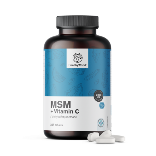 MSM 2000 mg – met vitamine C, 365 tabletten
