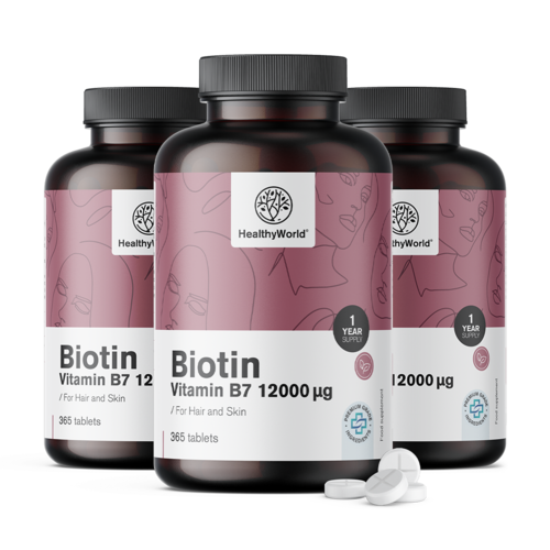 3x Biotine 12000 µg, totaal 1095 tabletten