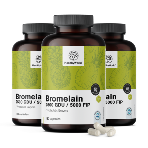 3x Bromelaïne 500 mg, totaal 540 capsules