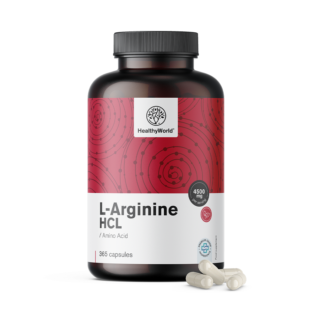 L-arginine 4500 mg in capsules.