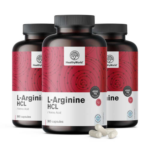 3x L-arginine HCL 4500 mg, totaal 1095 capsules