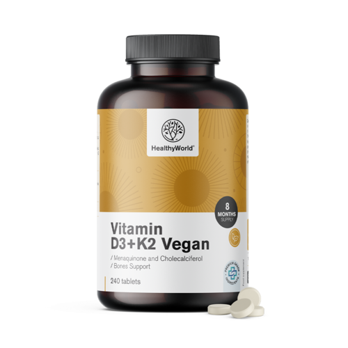 Vegane vitamine D3+K2, 240 tabletten