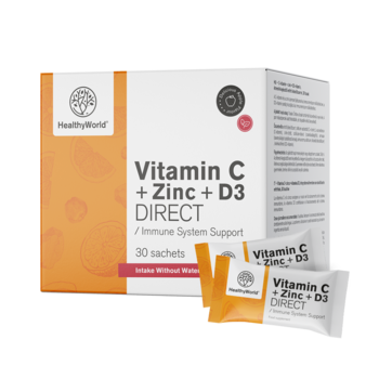 Vitamine C 500 + Zink + D3 DIRECT met appelsmaak