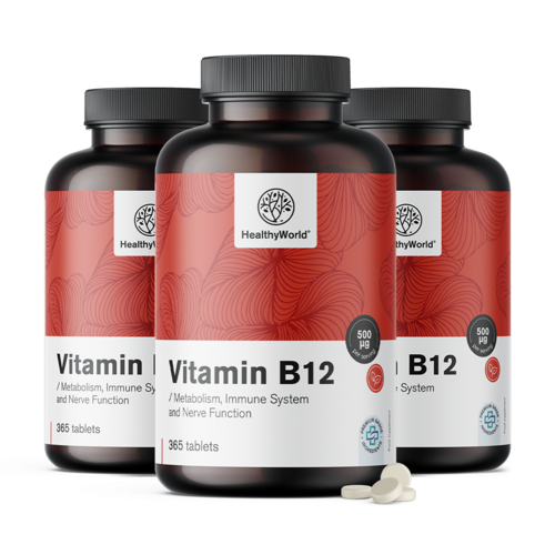 3x Vitamine B12 500 µg, totaal 1095 tabletten