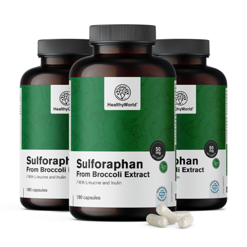 3x Sulforafaan – extract van broccoli 50 mg, totaal 540 capsules