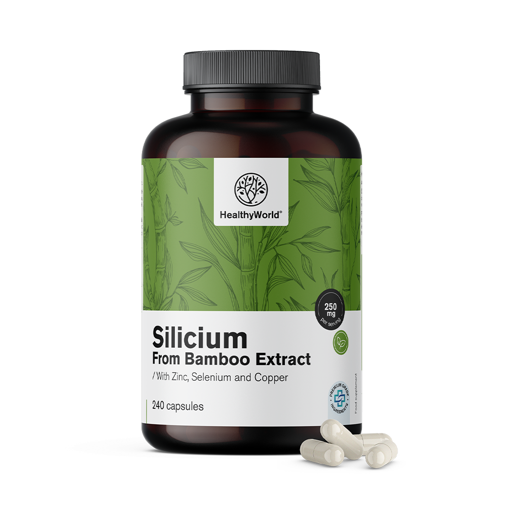 Silicium 250 mg - uit bamboe-extract.