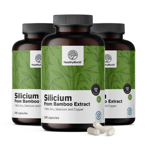3x Silicium 250 mg - uit bamboe-extract, totaal 720 capsules