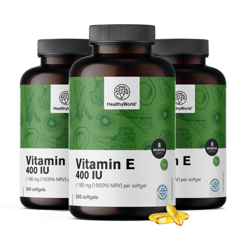 3x Vitamine E 400 IE, totaal 720 zachte capsules