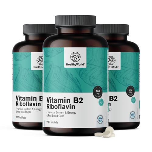 3x Vitamine B2 - riboflavine 100 mg, totaal 600 tabletten