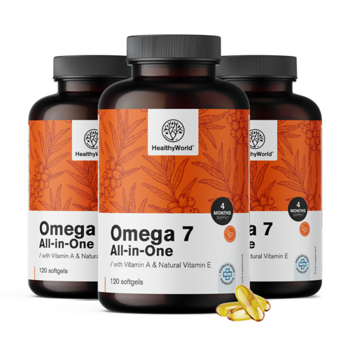 3x Omega-7 All-in-One, totaal 360 zachte capsules