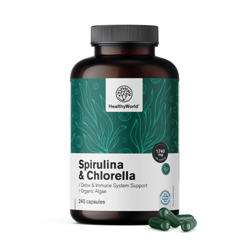 Spirulina en chlorella 1740 mg, 240 capsules