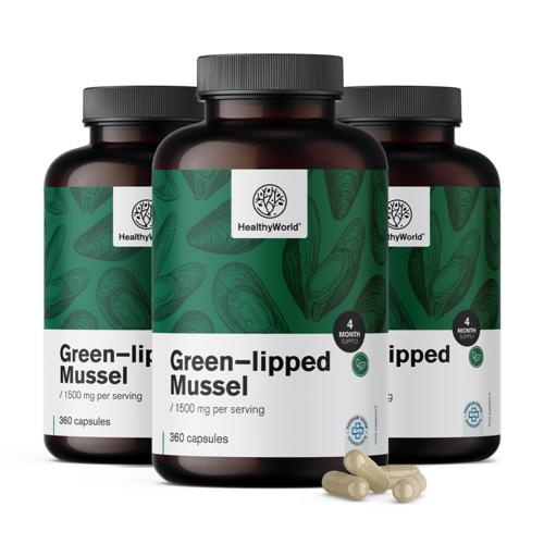 3x Groenlipmossel 1500 mg, totaal 1080 capsules