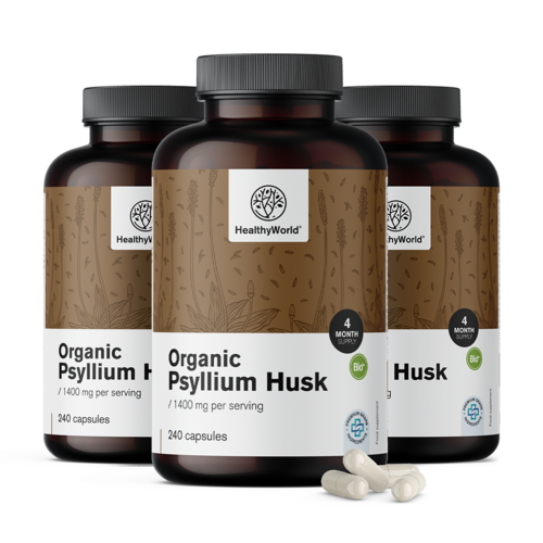 3x BIO Psyllium (indische weegbree) 1400 mg, totaal 720 capsules