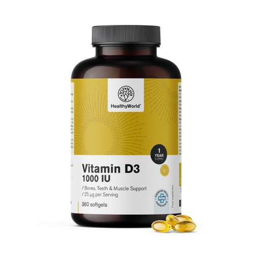Vitamine D3 1000 IE, 360 softgels