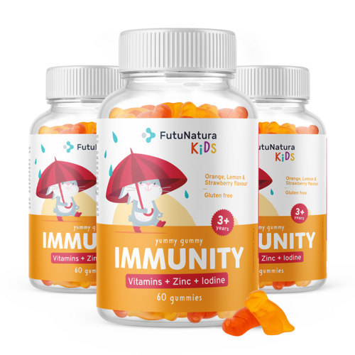 3x IMMUNITY – Gummies voor kinderen voor het immuunsysteem, totaal 180 gummies