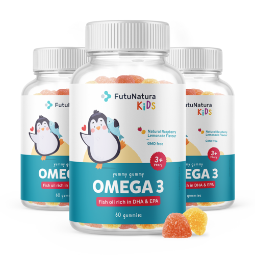 3x OMEGA-3 – Gummies voor kinderen, totaal 180 gummies