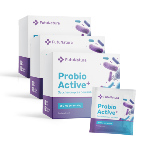 3x Probio Active PLUS – Saccharomyces boulardii 250 mg, totaal 30 zakjes