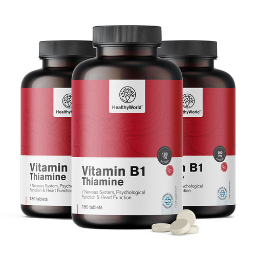 3x Vitamine B1 – thiamine 100 mg, totaal 540 tabletten