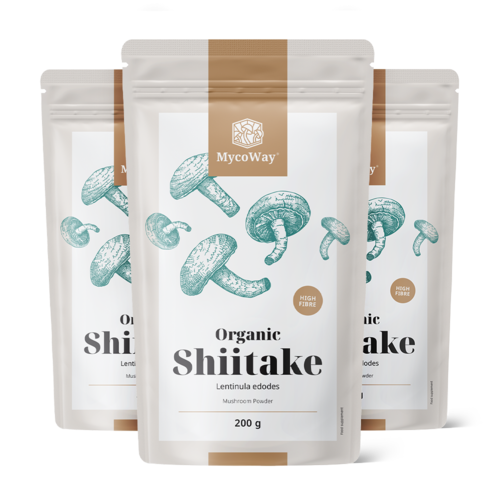 3x BIO Shiitake in poedervorm, totaal 600 g