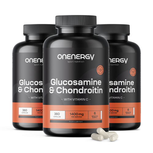 3x Glucosamine + chondroïtine 1400 mg, totaal 1080 capsules