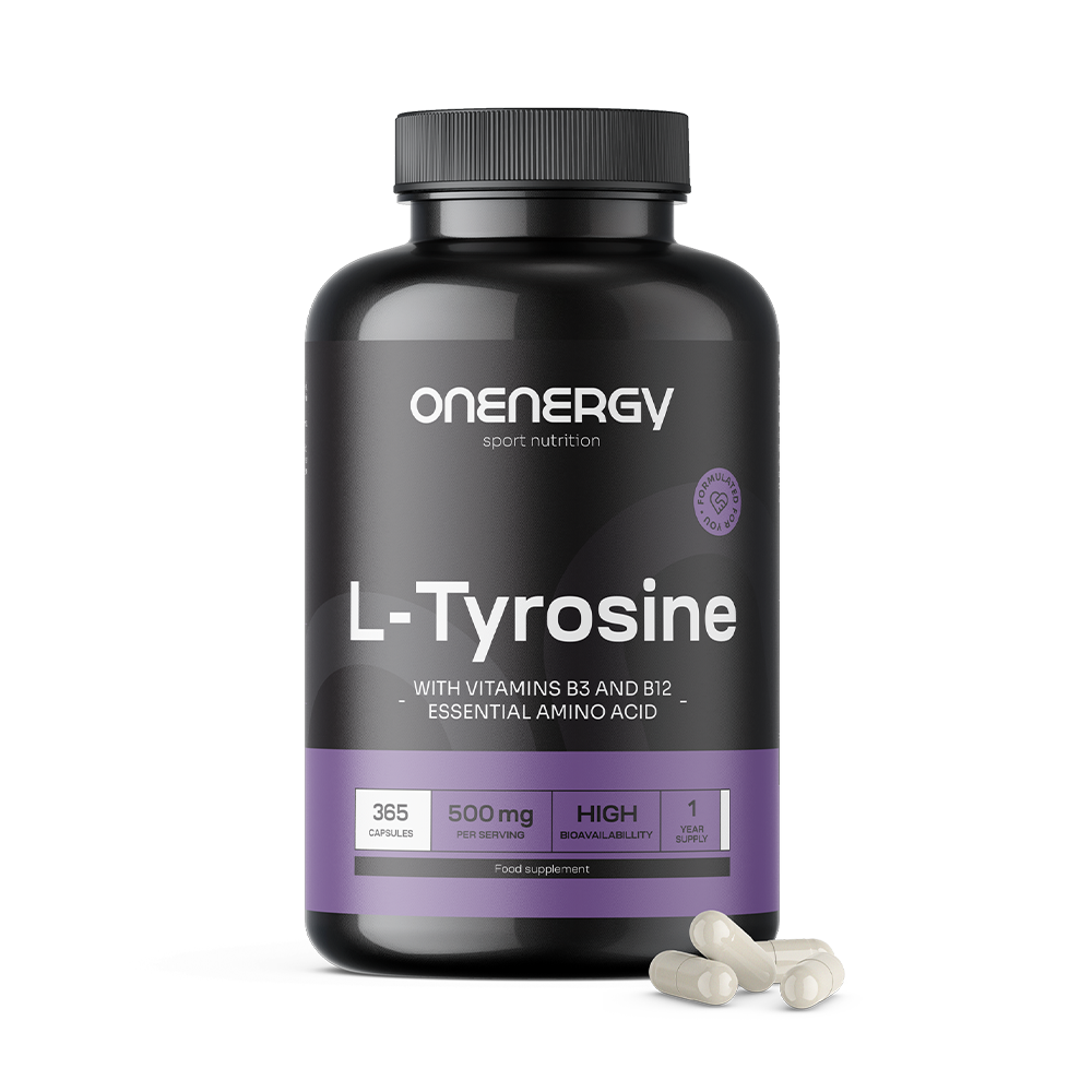 L-tyrosine 500 mg met vitamine B3 en B12.