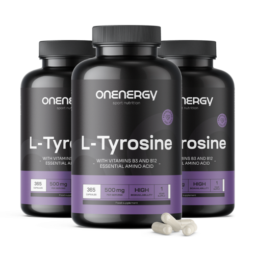 3x L-tyrosine 500 mg, totaal 1095 capsules