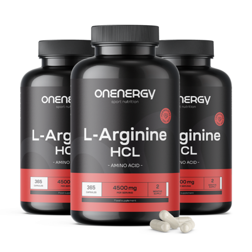 3x L-arginine HCL 4500 mg, totaal 1095 capsules
