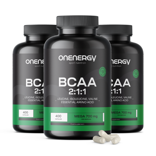 3x BCAA 2:1:1 Mega 700 mg, totaal 1200 capsules