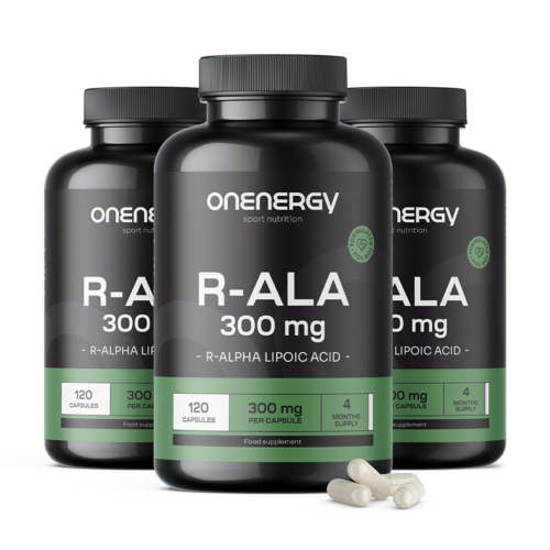 3x R-ALA - R-alfa liponzuur 300 mg, totaal 360 capsules