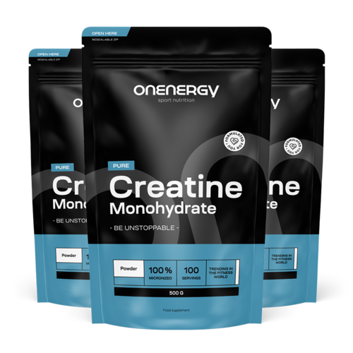 3x 100% Creatine monohydraat in poedervorm, totaal 1500 g