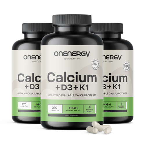3x Calcium + Vitamine D3 en K1, totaal 810 capsules