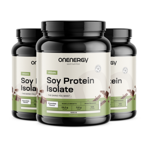 3x Vegan sojaproteïne-isolaat – chocolade, totaal 3000 g