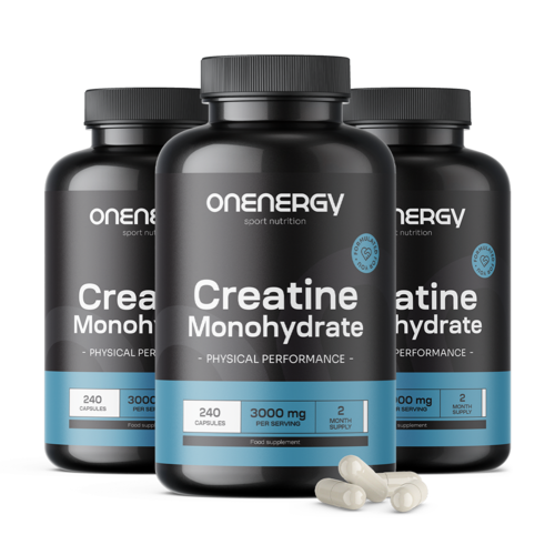 3x Creatine monohydraat 3000 mg, totaal 720 capsules