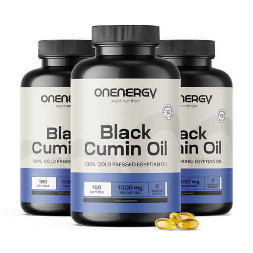 3x Zwarte komijnolie 1000 mg, totaal 540 zachte capsules