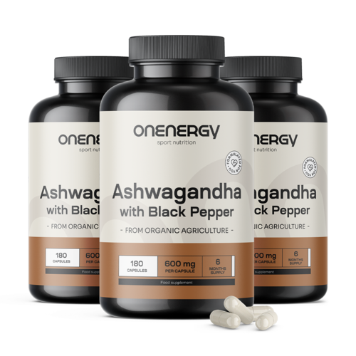 3x Ashwagandha met zwarte peper, totaal 540 capsules