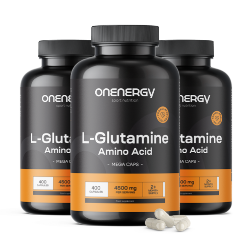 3x L-glutamine 4500 mg MEGA CAPS, totaal 1200 capsules