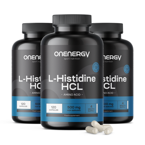 3x L-histidine HCL 500 mg, totaal 360 capsules